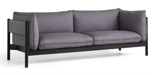 HAY Arbour 3 Seater B: 220 cm - Remix 266 / Black Waterbased Lacquered Solid Beech