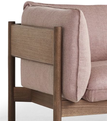 HAY Arbor 3-Sitzer B: 220 cm – Nachwolle 648 / geöltes, gewachstes massives Walnussholz