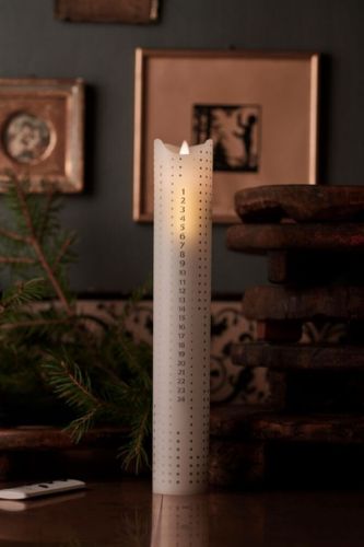 Sirius Sara Kalenderlys LED H: 29 cm - Silver Dots