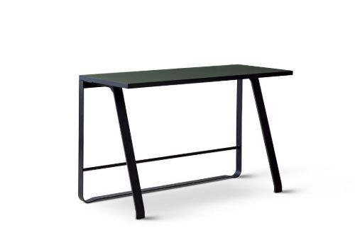 Bent Hansen Hemingway Skrivebord m. Opladerstation L: 120 cm - Sortlakeret Bøg/Conifer Green Linoleum