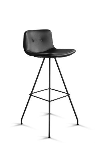 Bent Hansen Primum Bar Stool High - Zenzo 207 Black Leather/Black Powder Coated Steel