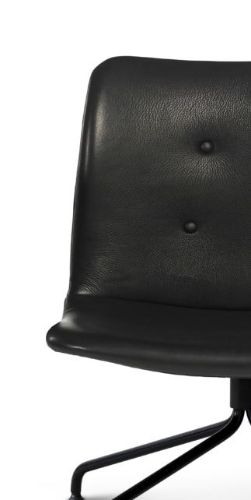 Bent Hansen Primum Lounge Chair SH: 38 cm - Zenzo 2 207 Leder/Schwarzes Metall mit Drehgestell