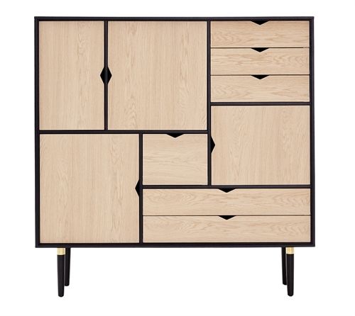 Andersen Furniture Unique Highboard 131x43x133 cm - Sort/Eg   