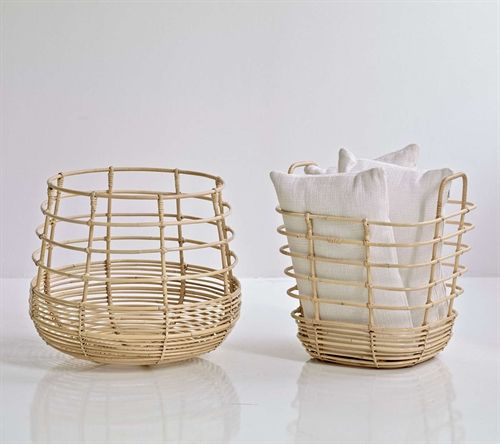 Cane-line Indoor-Kehrkorb, quadratisch, H: 46 cm – Rattan
