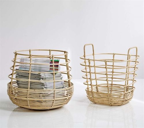 Cane-line Indoor Sweep Kurv Rund H: 46 cm – Rattan