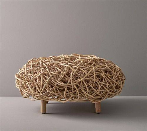 Cane-line Indoor Loop Fußhocker Ø: 50 cm – Natürliches Rattan