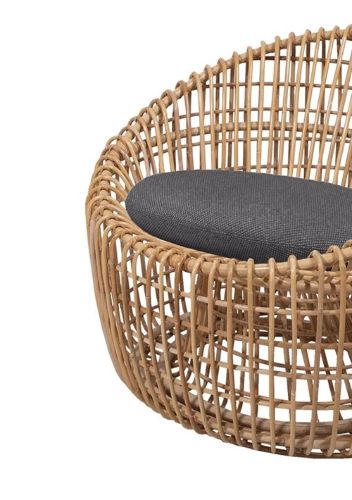 Cane-line Indoor Nest Rund Stühl SH: 38 cm – Natürliches Rattan/Grau