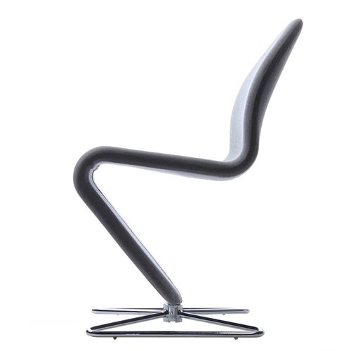 Verpan System 1-2-3 Esszimmerstuhl Standard SH: 47 cm - Steelcut Trio 2 153/Butterfly Aluminium