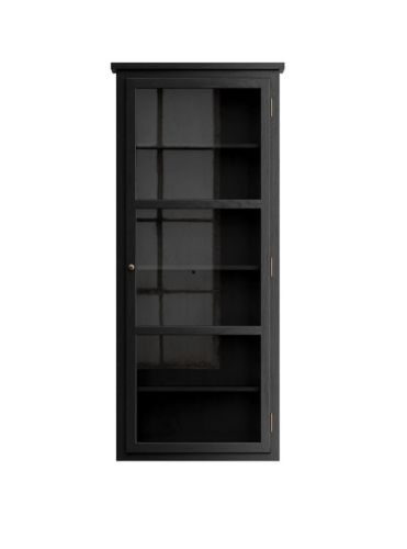 Lindebjerg Design Dark Oak N4 Vitrineskab Højrehængt Dør 70x170 cm - Sortbejdset Eg