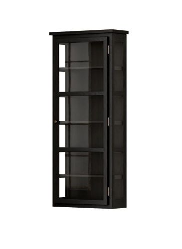 Lindebjerg Design Dark Oak N4 Vitrine mit rechts angeschlagenen Türen 70x170 cm - Schwarz gebeizte Eiche