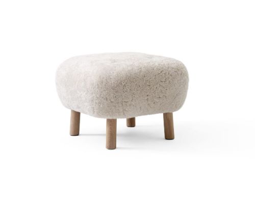 &Tradition Little Petra ATD1 Pouf H: 37 cm - White Oiled Oak/Sheepskin Moonlight