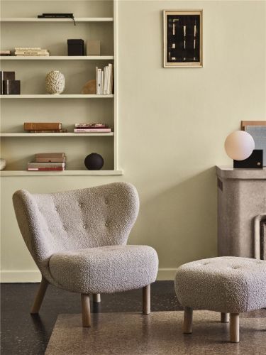 &Tradition Little Petra VB1 Lounge-Sessel & ATD1 Pouf - Geölte Eiche/Karakorum 003