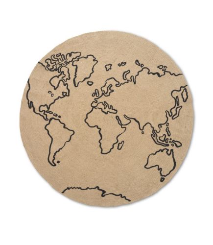 Ferm Living Jute Carpet World Large Ø: 130 cm OUTLET
