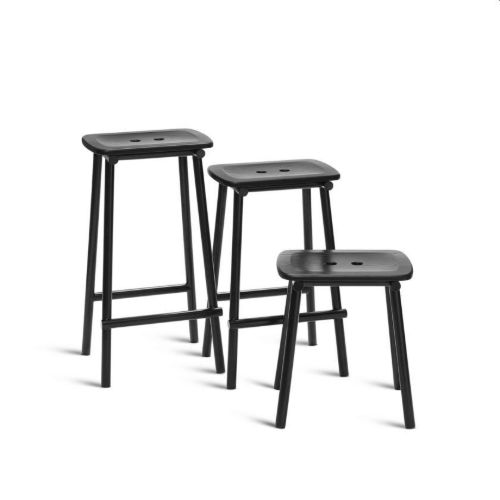 Please Wait to be Seated Tubby Tube Barhocker H: 73 cm – Schwarz/Schwarz