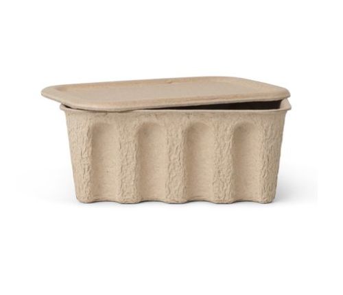 Ferm Living Papierzellstoffbox 2er-Set Klein H: 12,5 cm - Braun