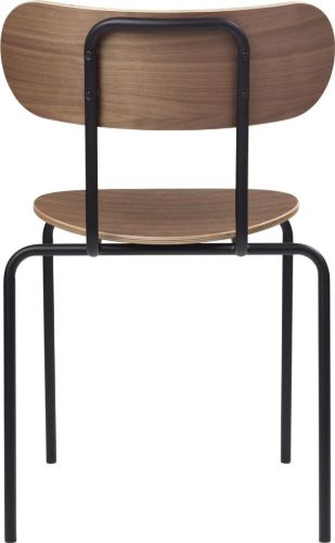 GUBI Coco Esszimmerstuhl stapelbar SH: 47 cm - Schwarz/Walnuss