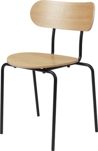 GUBI Coco Dining Chair Stackable Siddehøjde 47 cm - Black/Oak