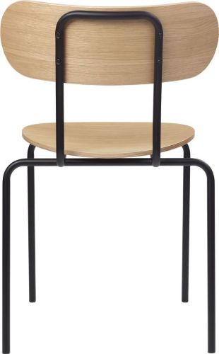 GUBI Coco Esszimmerstuhl, stapelbar, Sitzhöhe 47 cm – Schwarz/Eiche