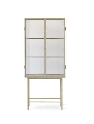 Ferm Living Haze Vitrine 155x70cm - Reeded Glass/Cashmere