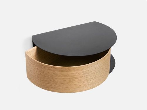Woud Wallie Wandschublade 22,5x30 cm - Eiche/Schwarz
