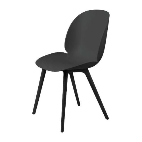 GUBI Beetle Dining Chair Plastic Chair SH: 45 cm - Black / Black