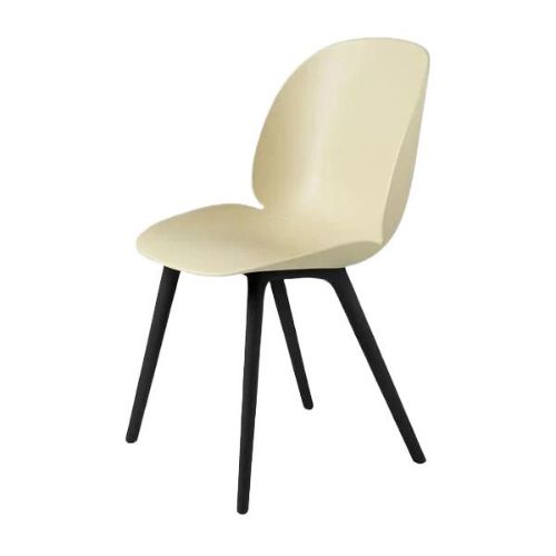 GUBI Beetle Dining Chair Plastic Chair SH: 45 cm - Pastel Green / Black