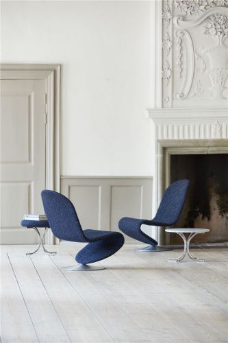 Verpan System 1-2-3 Lounge Chair Standard SH: 38 cm - Hallingdal 190/Aluminium