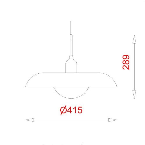 Piet Hein RA 400 Pendelleuchte Ø: 41,5 cm – Schwarz/Schwarzes Kabel
