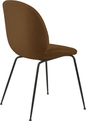 GUBI Beetle Esszimmerstuhl, vollständig gepolstert, helles Bouclé, SH: 45 – Schwarz/006
