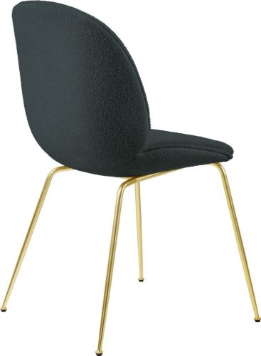 GUBI Beetle Esszimmerstuhl, vollständig gepolstert, helles Bouclé, SH: 45 – Messing/028