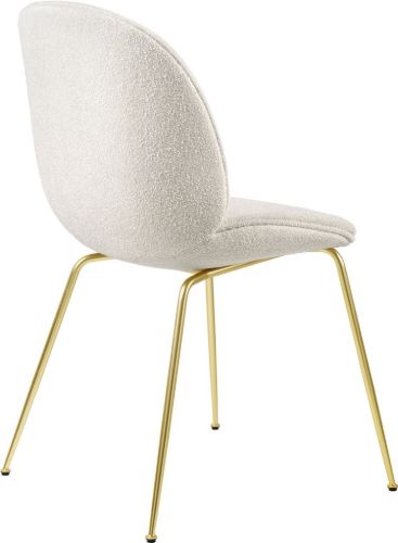 GUBI Beetle Esszimmerstuhl, vollständig gepolstert, helles Bouclé, SH: 45 – Messing/001