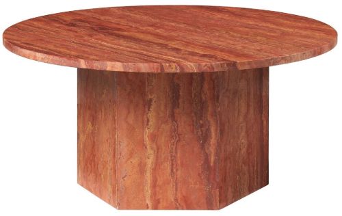 GUBI Epic Coffee Table Ø: 80 cm - Red Travertine