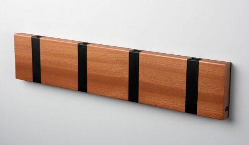 KNAX vandret 4 knagerække L: 39,6 cm - Mahogni (lak)/Sort