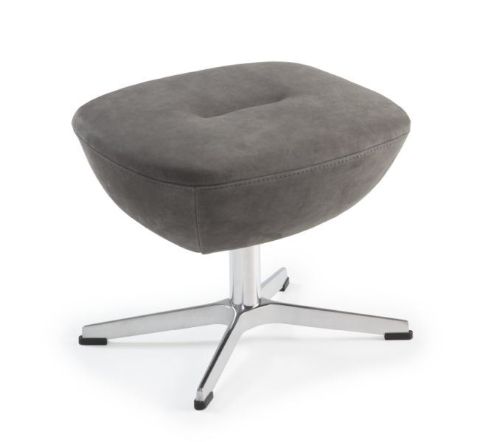 Conform Globe Fodskammel H: 40cm - Grå Læder/Alu (Lædergruppe 30/2534-75)