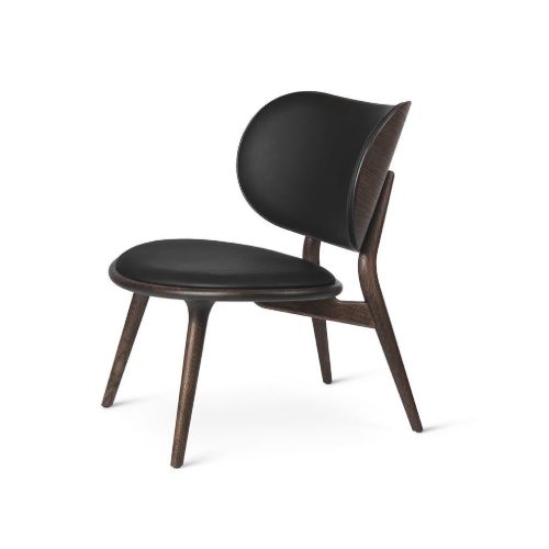 Mater The Lounge Chair SH: 40 cm - Black Leather/Sirka Grey Stain Oak