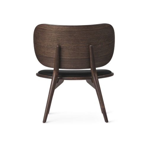 Mater The Lounge Chair SH: 40 cm – Schwarzes Leder/Sirkagrau gebeizte Eiche