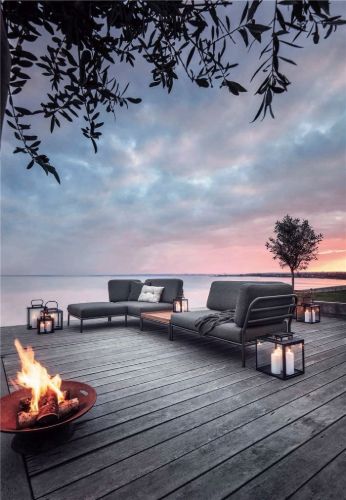 HOUE Level Lounge Ottoman 81x81 cm - Alpengrün