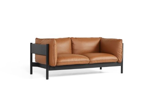 HAY Arbour 2 Seater B: 180 cm - Nevada NV2488S Cognac / Black Waterbased Lacquered Solid Beech