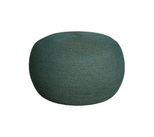 Cane-line Outdoor Circle Fodskammel Stor H: 43 cm - Dark Green Soft Rope