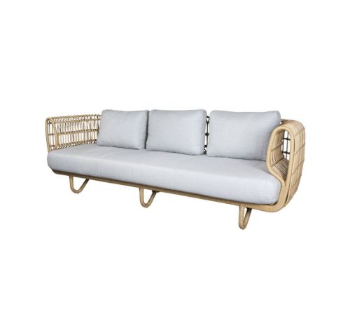Cane-line Outdoor Nest 3 Pers. Sofa OUTDOOR L: 226 cm - Natural/Light Grey