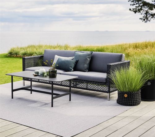 Cane-line Outdoor Twist Couchtisch 120x60 cm - Lavagrau/Fossilschwarz