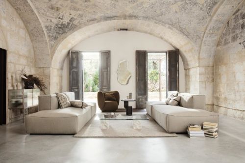 Ferm Living Catena Sofa Armlehne Links L400 Baumwollleinen 76x138 cm - Natur