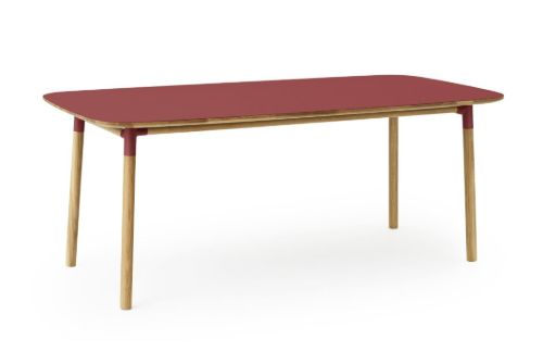 Normann Copenhagen Form Spisebord 95x200cm - Rød/Eg