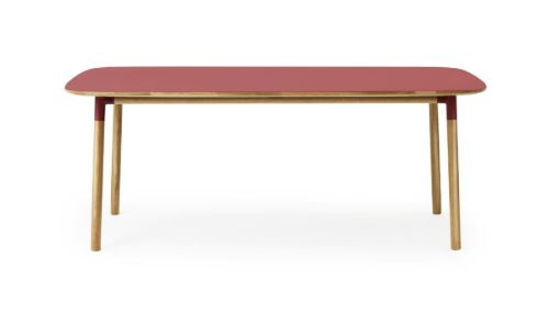 Normann Copenhagen Form Esstisch 95x200cm - Rot/Eiche