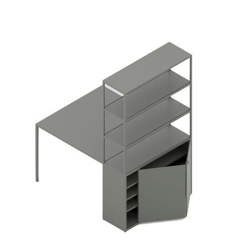 HAY New Order Comb. 401 - Incl. 1 Table 1 Door/W. Floor Safety Bracket 179,9x100cm - Army