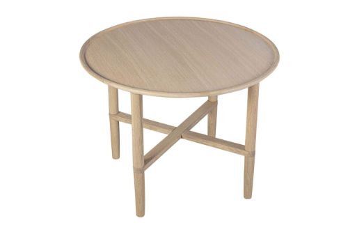 Haslev Opus Runder Couchtisch Ø: 67 cm – Weiß geölte Eiche