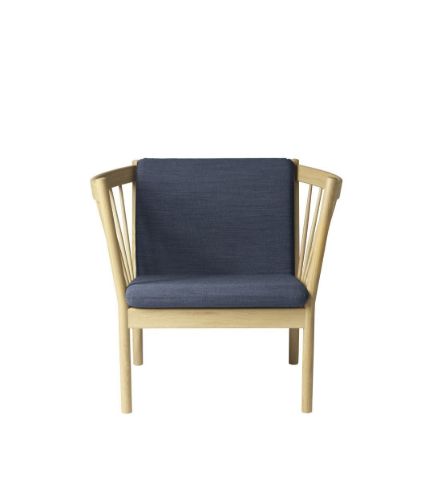 FDB Møbler J146 Lænestol SH: 43 cm - Eg / Mørkeblå