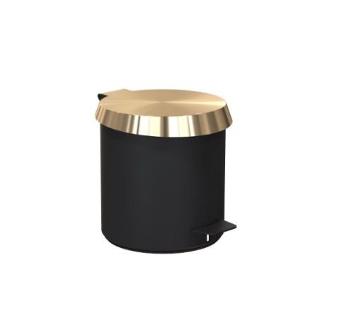 FROST Pedalspand 250 Small 6L - Mat Sort/Børstet Guld
