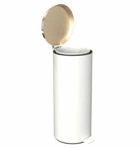 FROST Treteimer 550 Large 15L – Mattweiß/Poliertes Gold