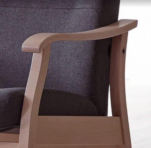 Farstrup 5610 Applaus Sessel mit Fußhocker SH: 47 cm – Lightning Beech/Medley Blue 66010